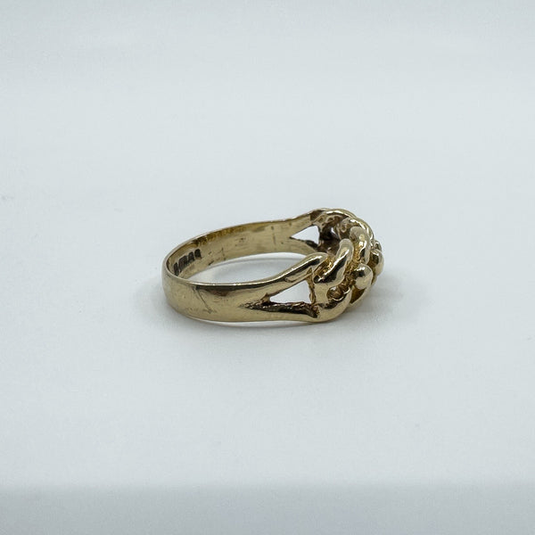 Vintage 9ct Gold Single Row Keeper Ring 375 Size L (London 1979)