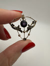 Vintage 9ct Gold 1ct Purple Amethyst & Pearl Lavalier Pendant Art Nouveau 375