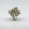 Articulated Large Sterling Silver Beaded Ball Bobble Ring Size P 