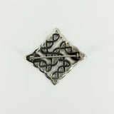 Vintage Sterling Silver Square Celtic Brooch 925