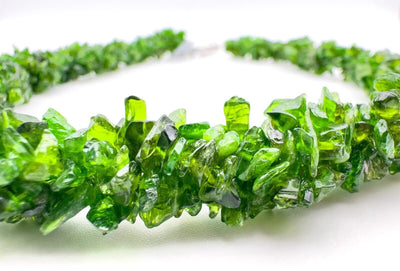 Chunky 379ct Chrome Diopside Necklace in Sterling Silver 925 Heavy 87g