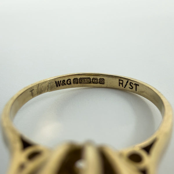 Vintage 9ct Gold 4.40ct Citrine Solitaire Cocktail Ring 375 Size K - L Birm 1992