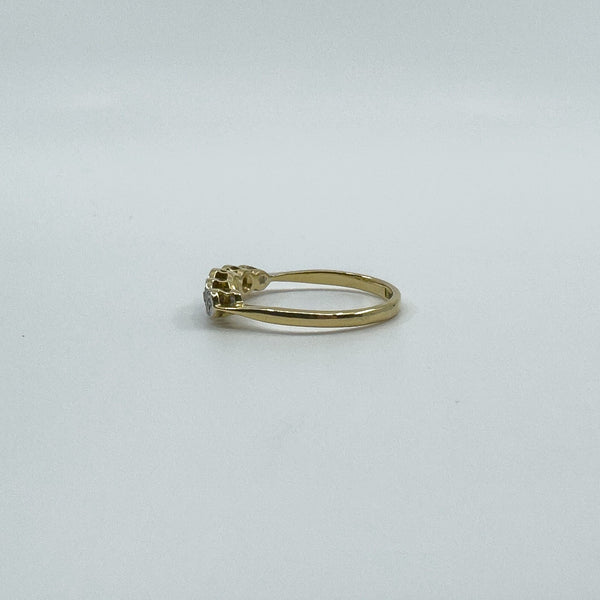 Vintage 18ct Gold Diamond 5x Stone Engagement Ring 750 Size K