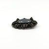 Large Vintage Sterling Silver Filigree Hematite Brooch 925