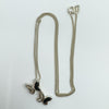 CZ Double Butterfly Pendant & 16” Necklace in Sterling Silver 925