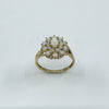 Vintage 9ct Gold Opal & Diamond Cluster Ring 375 Size U - V (Birmingham 2005)