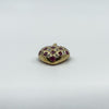 Vintage 9ct Gold Puffy Ruby & Diamond Heart Pendant 375