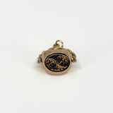 Vintage 9ct Rose Gold Double 3 Sided Spinning Engraved Fob 375 (Birm 1995)