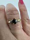 9ct Gold 0.30ct Sapphire & Diamond Ring 375 Size M