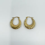 Vintage 9ct Gold Small Chunky Twisted Hoop Earrings