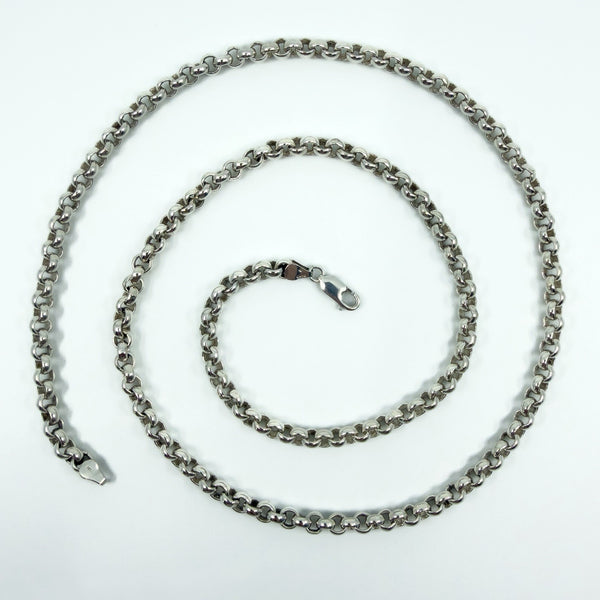 Chunky Vintage Sterling Silver 30” Rolo Links Chain / Necklace 925 70g (1994)