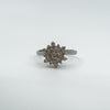 Vintage 9ct White Gold Diamond Cluster Ring Size M - N