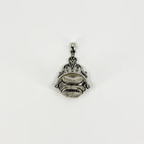 Chunky Vintage Sterling Silver Spinning 3x Sided Photo Locket Fob / Pendant 925