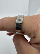 Chunky Platinum 0.90ct Diamond Baguette Cut Band / Ring 950 Size P UNISEX