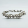 Vintage Sterling Silver Fancy Link Engraved T-Bar & Dog Clip 8” Bracelet 925 23g