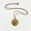 Large Antique 9ct Rose Gold Photo Locket & 19" Chain 375 (Birm 1886)