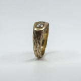 Chunky Vintage 9ct Gold 1.30ct Starburst Diamond Trilogy Ring Gypsy Band Size U