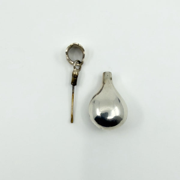 Vintage Sterling Silver Tear Drop Perfume / Poison Bottle Pendant 925