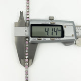 Sterling Silver 12ct Pink & White CZ Tennis 8 "Bracelet 925