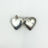Large Vintage Sterling Silver Foliate Engraved Heart Photo Locket / Pendant 925