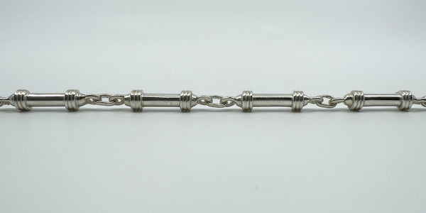 Chunky Sterling Silver Tubular Barrel Links 18" Chain & Toggle T-Bar 925 55g
