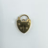 Vintage 9ct Gold Heart Lock Padlock Pendant / Charm 2.2g (London 1976)