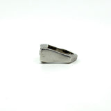 Chunky Sterling Silver Reversible Black Onyx & MOP Guess Ring Size L - M 925