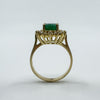 14ct Gold 1.77ct Emerald & Diamond Cluster Ring 585 Size N Engagement Stacking