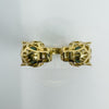18ct Gold Gem Set Double Panther Head Ring Size O 750