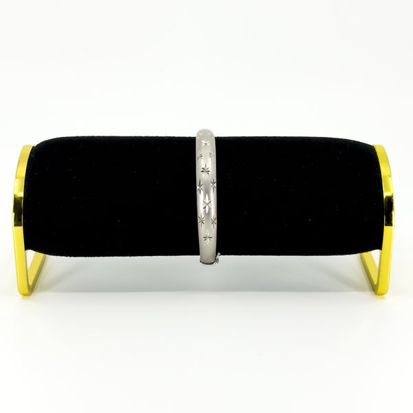 Sterling Silver Celestial Diamond Star Studded Bangle 925