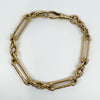 Antique 9ct Rose Gold Fancy Trombone & Fetter Links Bracelet & Dog Clip 375 18g 