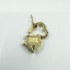 Chunky Vintage 9ct Gold Heart & Sheild Lock Padlock Pendant Charm 375 Birm 1995