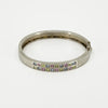 Chunky Sterling Silver Multi Coloured CZ Oval Bangle / Bracelet 925