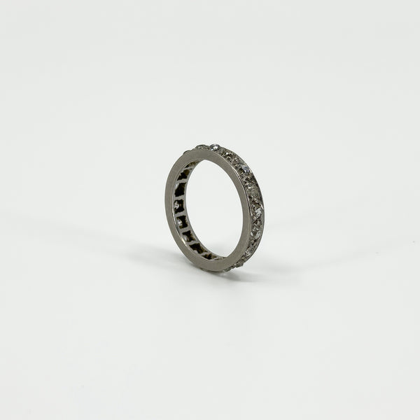 Antique Platinum Old Cut Diamond Full Eternity Band / Ring 950 Size J