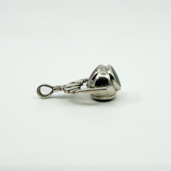 Sterling Silver Vintage Claddagh Spinning 3x Sided Fob / Pendant 925
