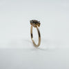 New Cognac Diamond Boat Ring Rose Gold Vermeil overlay in Sterling Silver