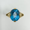 9ct Yellow Gold 2.50ct Blue Topaz Solitaire Ring 375 Size N (Birm 2006)