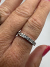Sterling Silver CZ Full Eternity Stacking Band Ring Size M