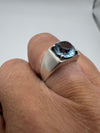 Vintage 2ct Blue Topaz Ring in Sterling Silver Size K