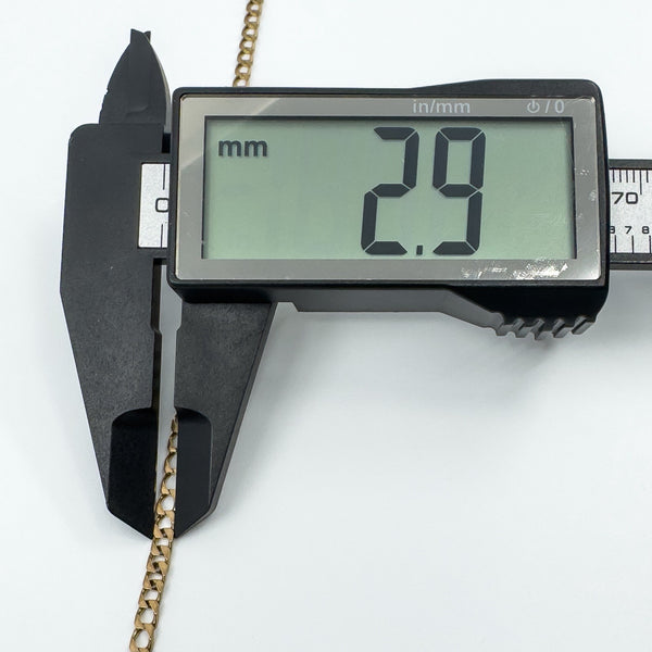 Vintage 9ct Rose Gold 21.5” Flat Curb Chain / Necklace 375 Unisex