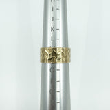 Vintage 9ct Gold Wide Chevron Engraved Full Band Ring 375 Size L (London 1972)