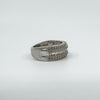 Chunky Sterling Silver CZ 5x Row Band Ring 925 Size O