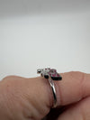 New Sterling Silver Ruby Double Angel Wings Ring 925 Size N - O