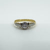 Vintage 18ct Gold & Platinum 0.20ct Diamond Solitaire Ring 750 Size N