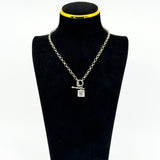 Vintage Sterling Silver 16.8” Rolo Chain & CZ T-Bar Toggle 925