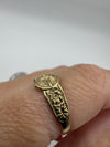 Vintage 9ct Gold Floral Engraved Buckle Ring 375 Size O 1/2