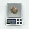 Huge Sterling Silver Citrine & CZ Cocktail Ring Size Q - R 