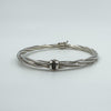 Vintage Sterling Silver Oval Twisted Bangle / Bracelet 925
