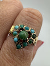 Antique 14ct Rose Gold Turquoise Heart Ring Size N