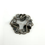 Vintage Sterling Silver Floral Brooch 925